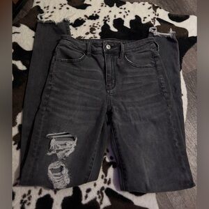 American Eagle Outfitters Black Distressed Jeggings